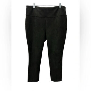 Andrew Marc Super Soft Stretch Faux Suede Pull On Pants Black Size XL Front Seam
